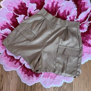 Pretty Little Thing Pocket Cargo Shorts Camel